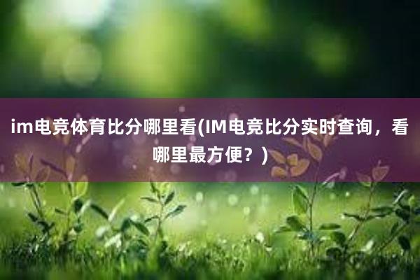 im电竞体育比分哪里看(IM电竞比分实时查询，看哪里最方便？)