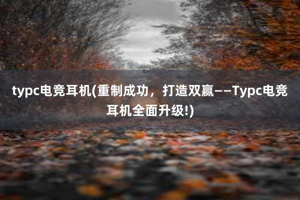 typc电竞耳机(重制成功，打造双赢——Typc电竞耳机全面升级!)