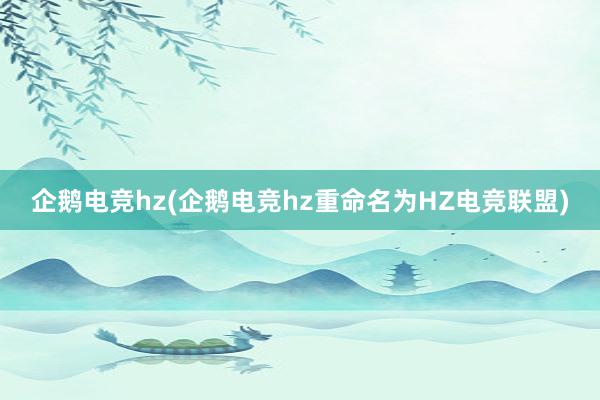 企鹅电竞hz(企鹅电竞hz重命名为HZ电竞联盟)