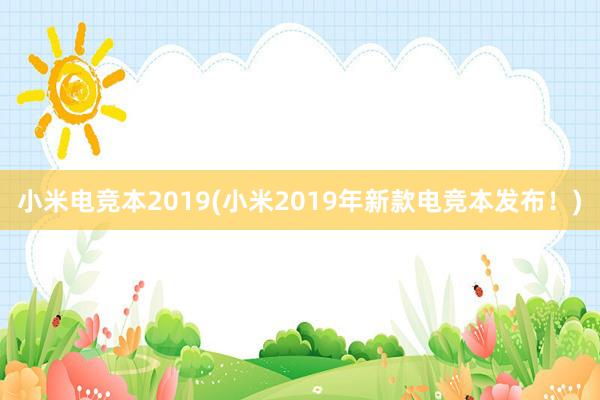 小米电竞本2019(小米2019年新款电竞本发布！)