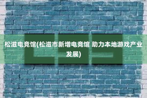 松滋电竞馆(松滋市新增电竞馆 助力本地游戏产业发展)