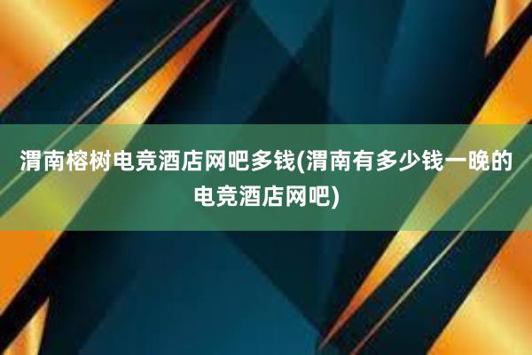 渭南榕树电竞酒店网吧多钱(渭南有多少钱一晚的电竞酒店网吧)