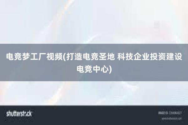 电竞梦工厂视频(打造电竞圣地 科技企业投资建设电竞中心)