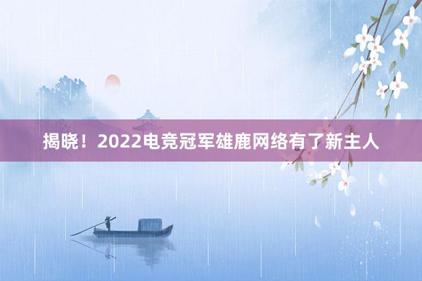 揭晓！2022电竞冠军雄鹿网络有了新主人