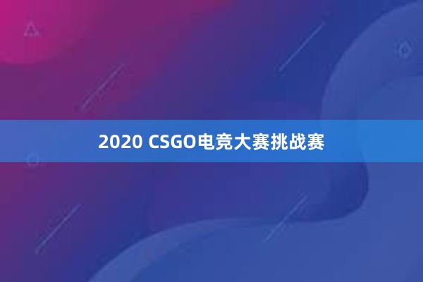 2020 CSGO电竞大赛挑战赛