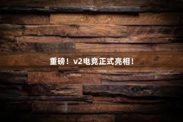 重磅！v2电竞正式亮相！