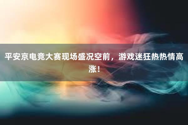 平安京电竞大赛现场盛况空前，游戏迷狂热热情高涨！