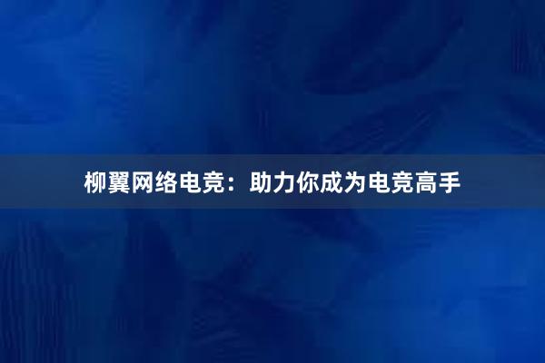 柳翼网络电竞：助力你成为电竞高手