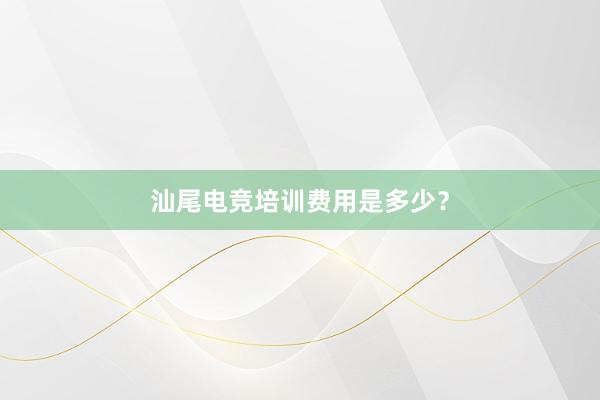 汕尾电竞培训费用是多少？