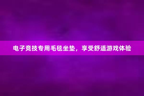 电子竞技专用毛毯坐垫，享受舒适游戏体验