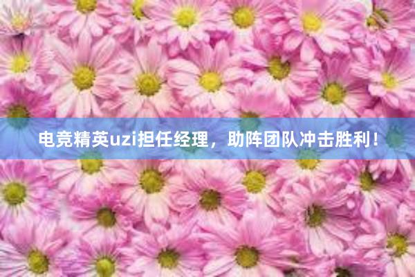 电竞精英uzi担任经理，助阵团队冲击胜利！