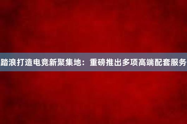 踏浪打造电竞新聚集地：重磅推出多项高端配套服务